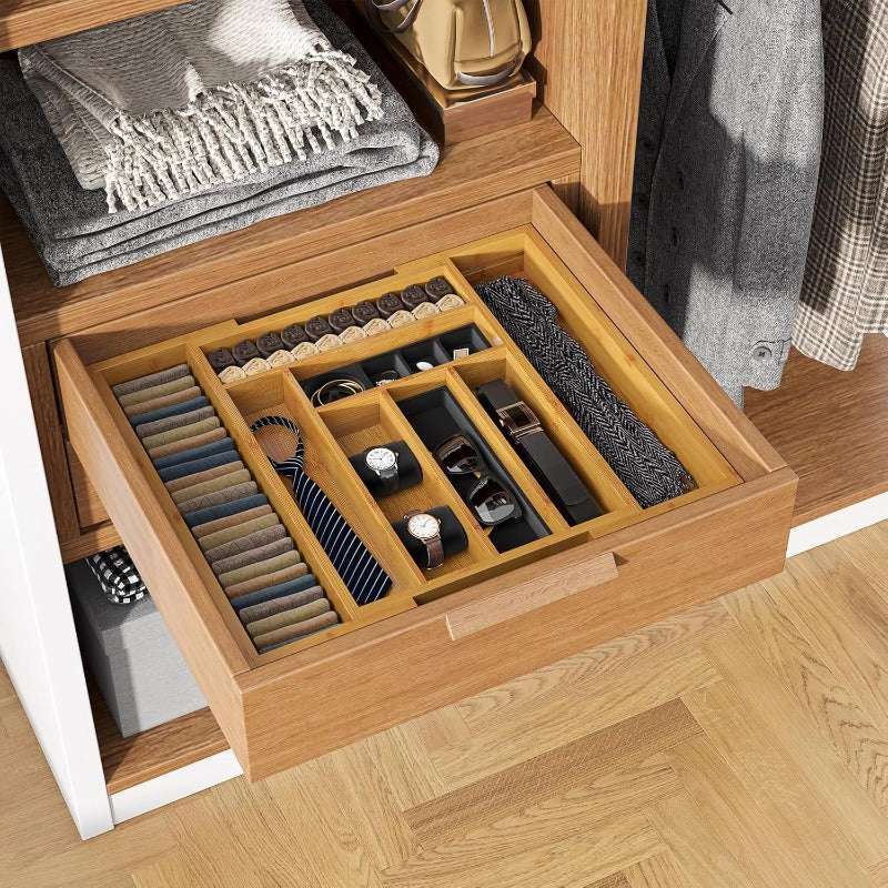 Extendable Bamboo Drawer Organiser