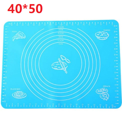 Silicone Pastry Mat with Measurements – Blue