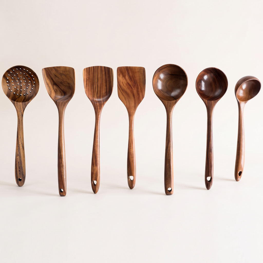 Acacia wood utensil set
