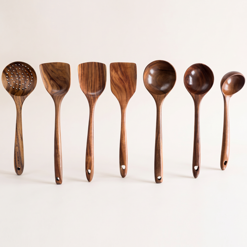 Acacia wood utensil set