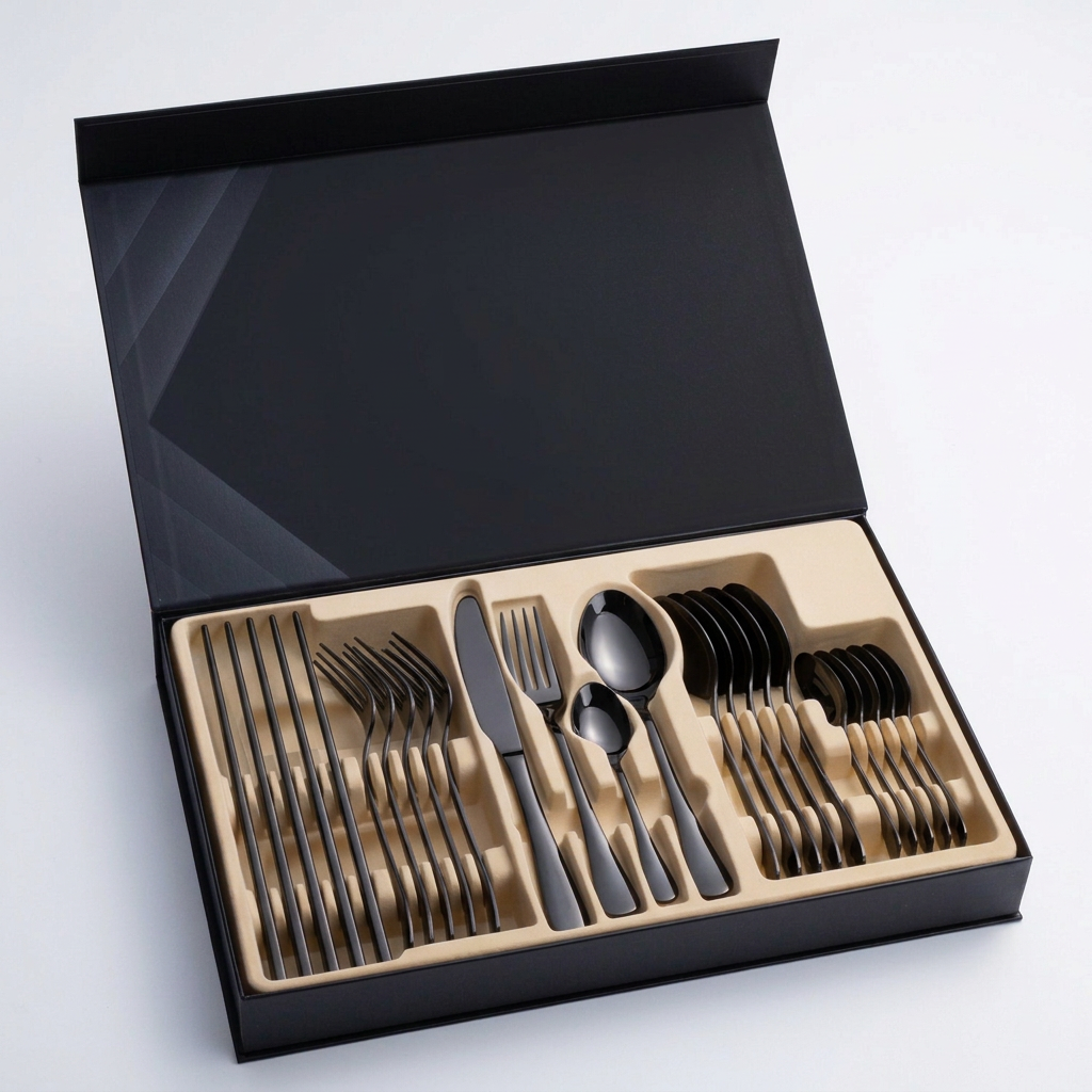 Black cutlery set