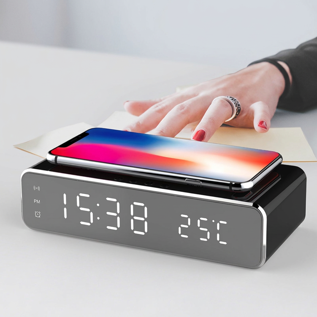 Alarm Clock with Wireless Charger