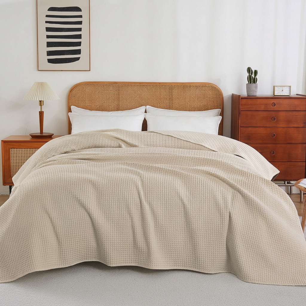 Cotton Waffle Throw Blanket