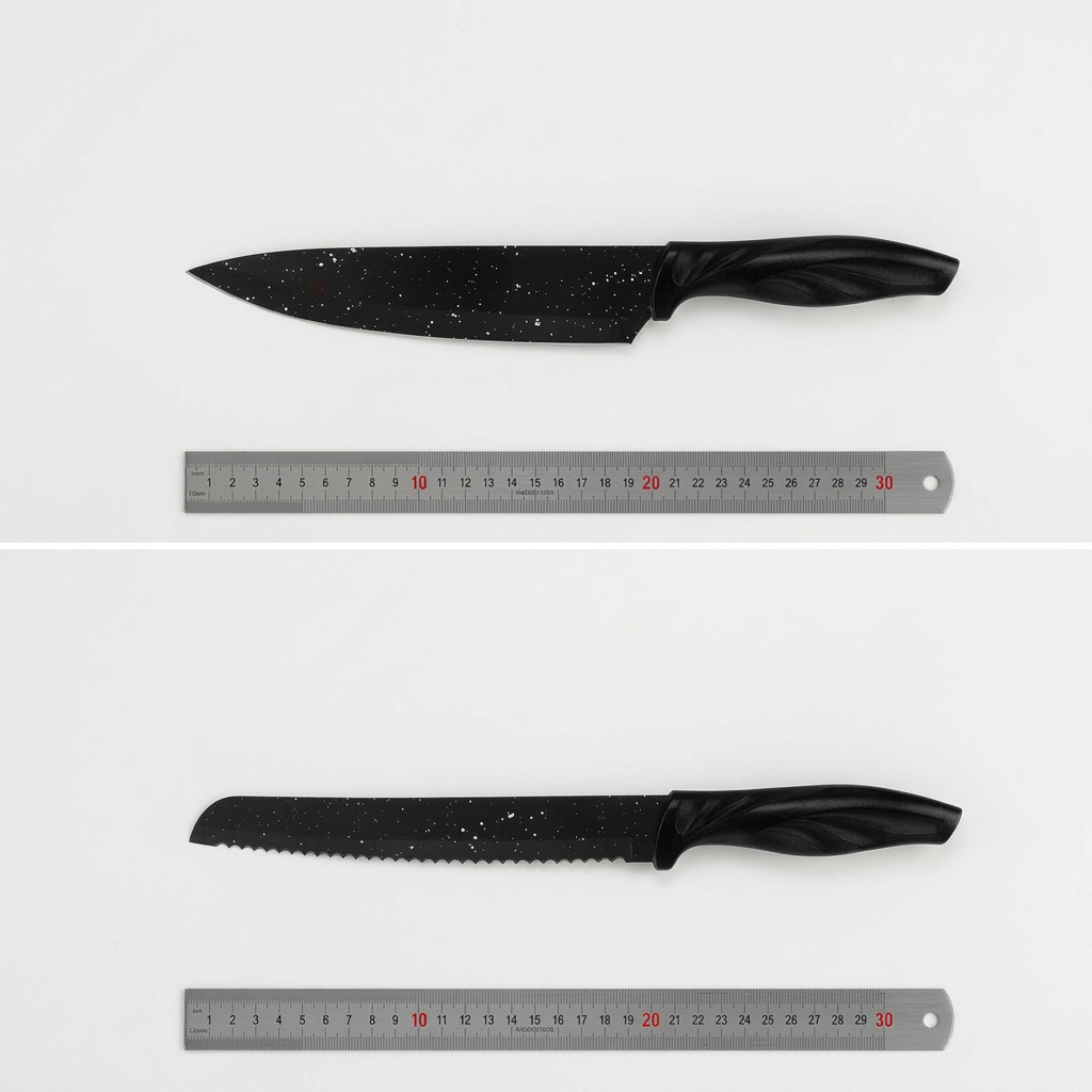 Black Kitchen Knife Set (17 pcs)