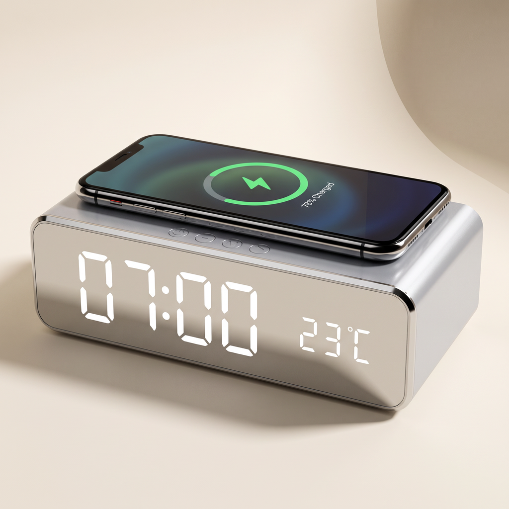 Alarm Clock with Wireless Charger