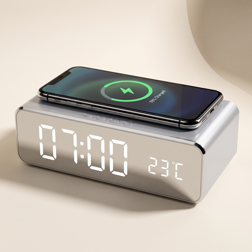 Alarm Clock with Wireless Charger