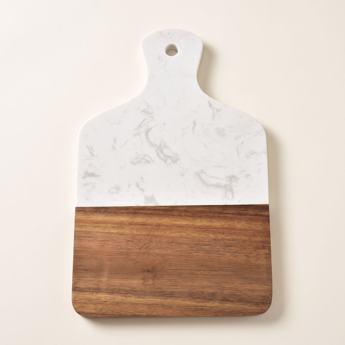 Marble and acacia serving board