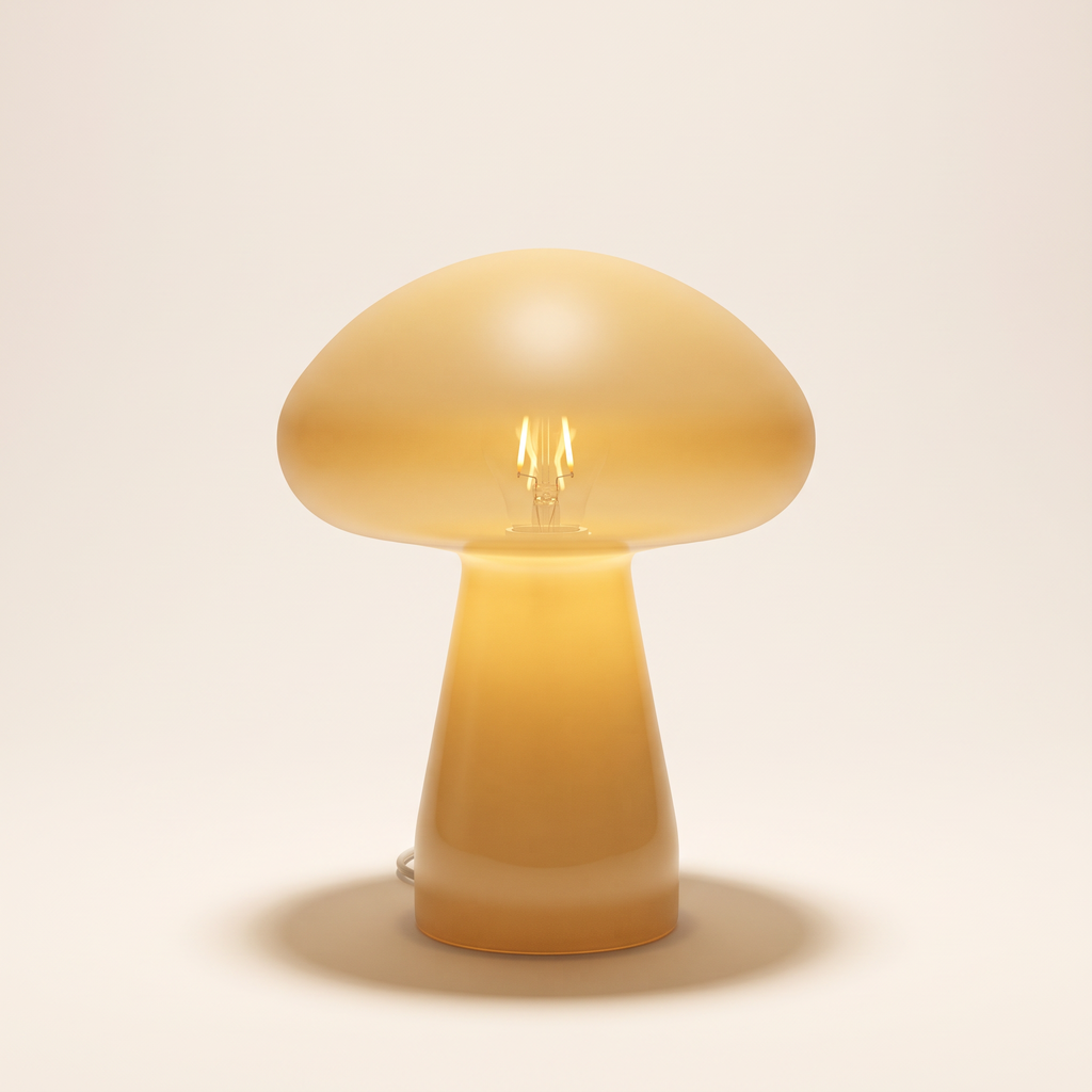 Glass mushroom table lamp