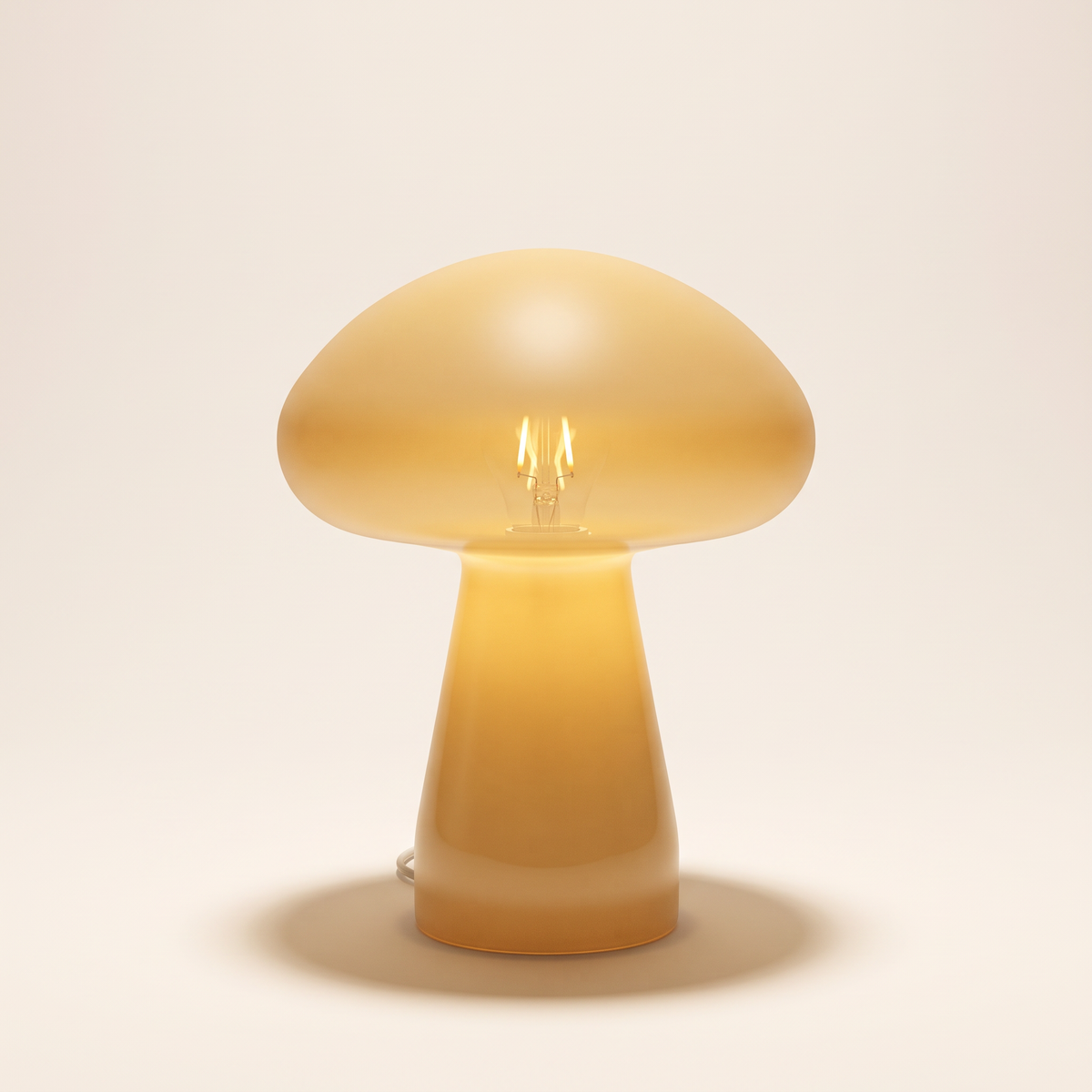 Glass mushroom table lamp