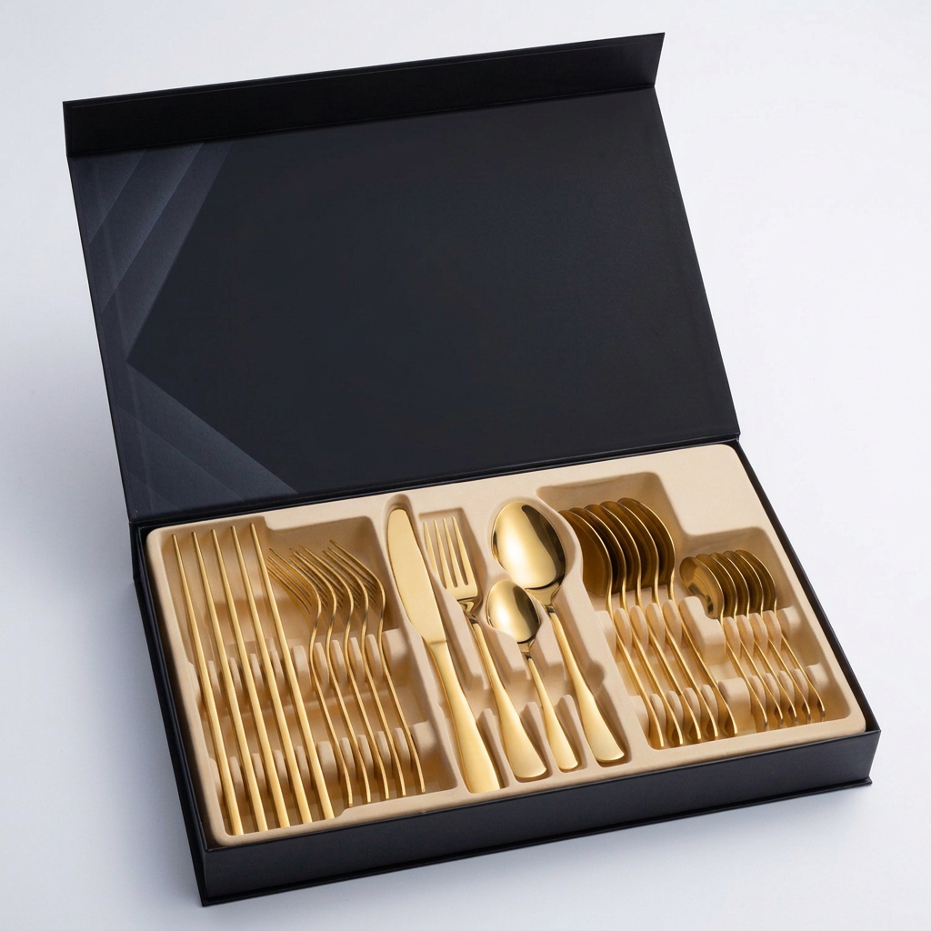 Gold cutlery set