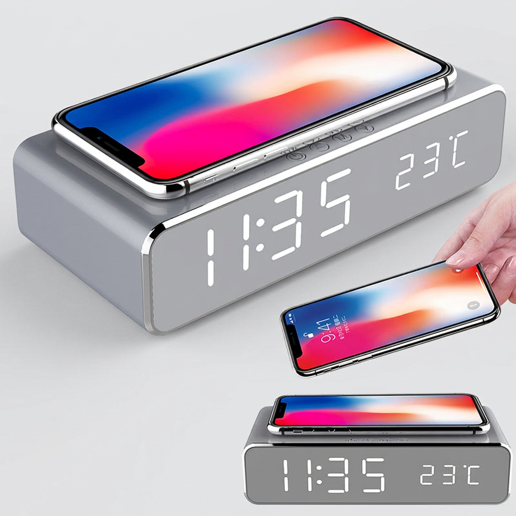 Alarm Clock with Wireless Charger