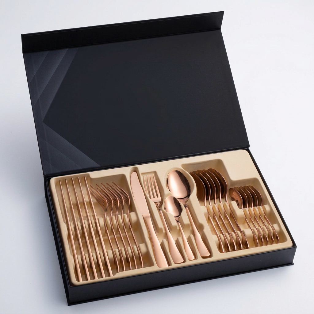 Rose gold cutlery set